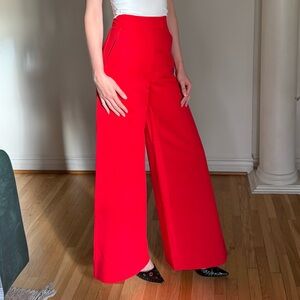 STAUD Red Wide-Leg Pants
